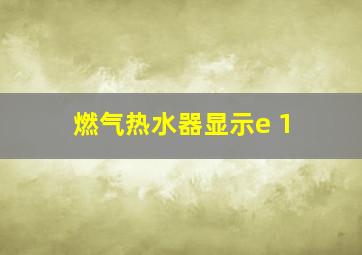 燃气热水器显示e 1